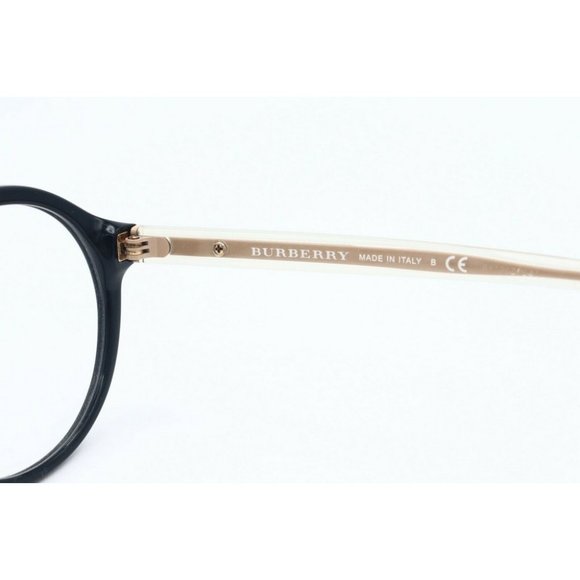 New Burberry B 2254 3001 Round Black Eyeglasses Women's Frames 49mm - Picture 4 of 5